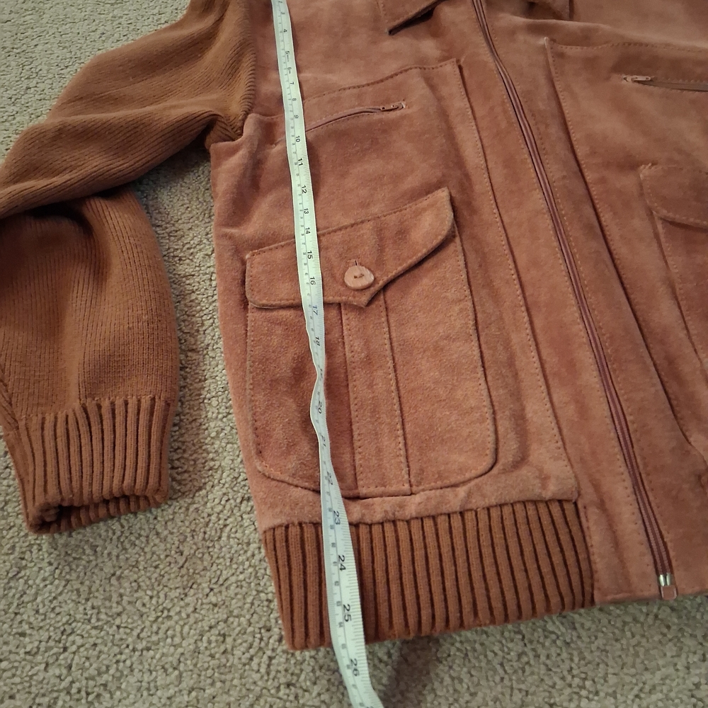 SOLD Vintage WINDBREAKER Suede Knit Bomber Jacket - 100% Cow Hide - Picture 15 of 15